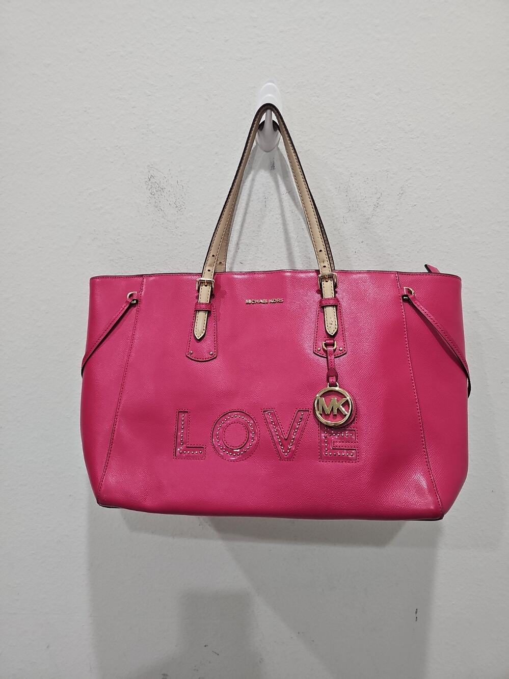 Michael Kors LOVE Pink Women’s Leather Tote Bag